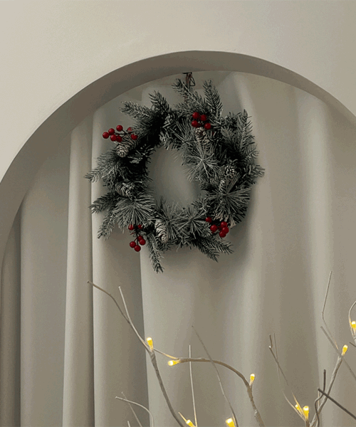 スノーベリーリース 2size クリスマス装飾 小物 オブジェ キャンドルリング