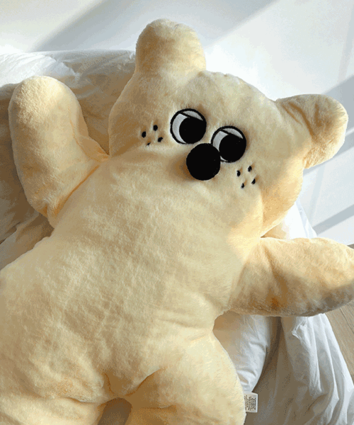 レモーニングベア ボディピロー 黄熊ぬいぐるみ 大型動物 愛着ぬいぐるみ クッション 一人暮らし 友達 プレゼント