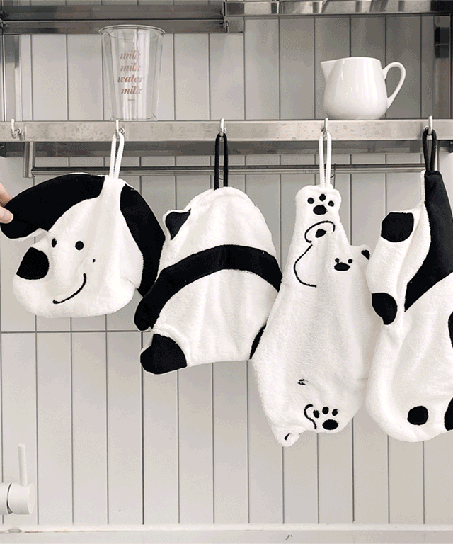 松软的动物手巾 4type 棉吸收快环 厨房抹布 毛巾 装饰品