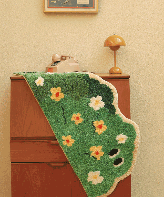 花纹眼部花园脚垫 2type 沙发 玄关 卧室 地毯 装饰 地毯