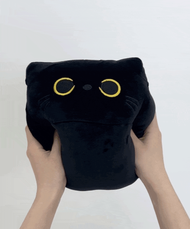 カマンベール クッション 黒猫ぬいぐるみ かわいい 愛着ぬいぐるみ 黒猫 一人暮らし 引っ越し祝い 友達 友情プレゼント